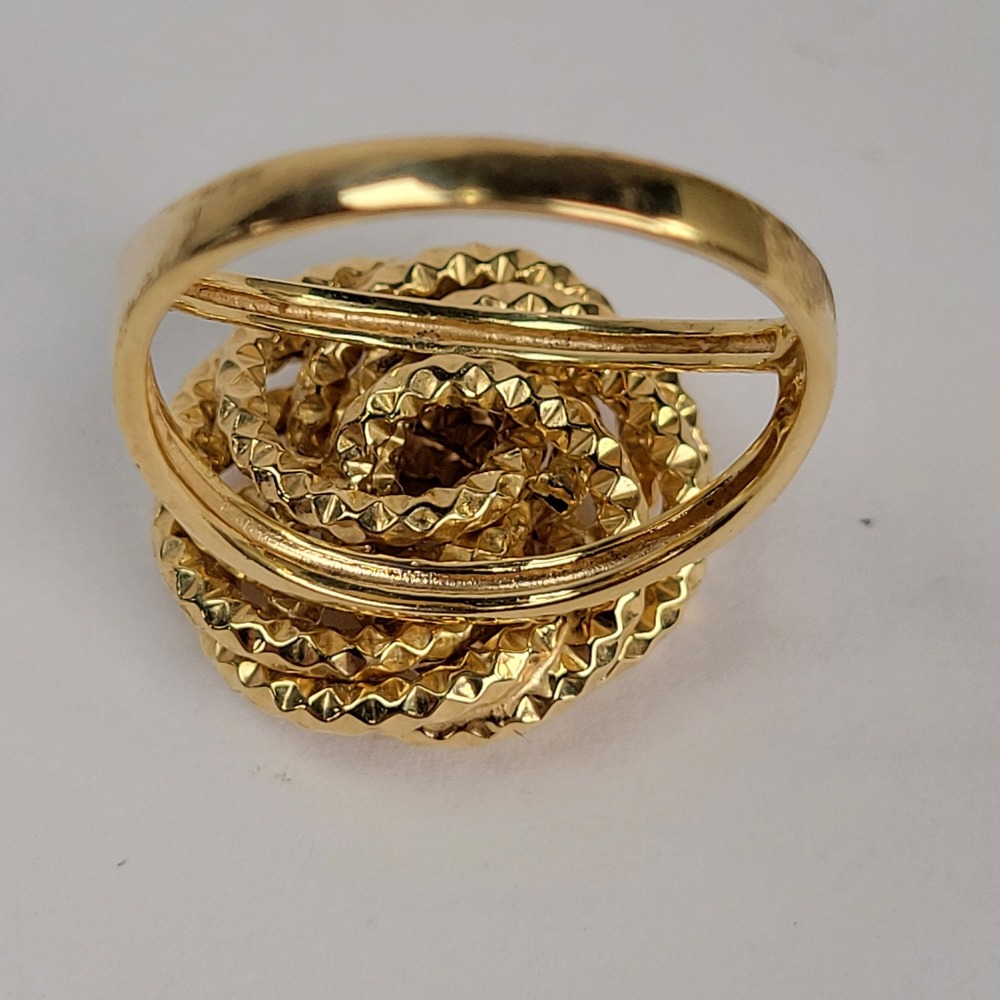 OT Gold Vermeil 925 Sterling Silver Textured Love Knot Rose Ring Turkey‎ Size 9 - Picture 6 of 8